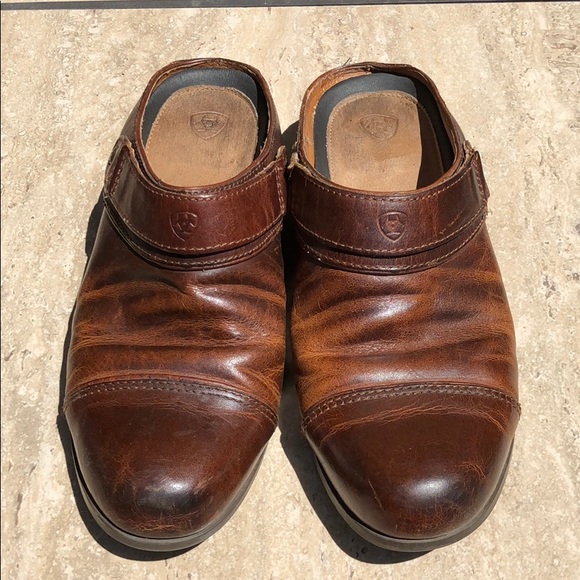 Ariat Shoes - ARIAT Brown/Cognac Leather Clog Size 8